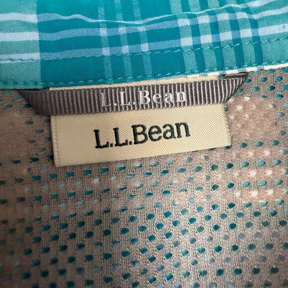 EUC Women's L.L. BEAN Nylon Long Sleeve Vented Shirt Plaid | Size M Reg. - Picture 6 of 9